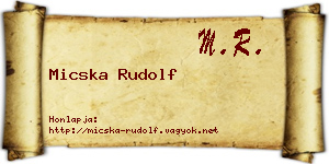 Micska Rudolf névjegykártya